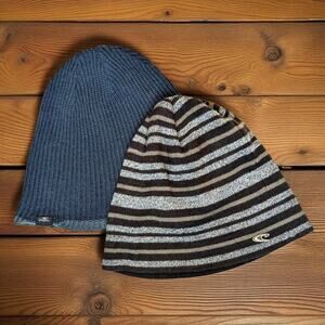 Men's Knit Skull Beanie Hat O'NEILL Winter Bundle Lot X 2